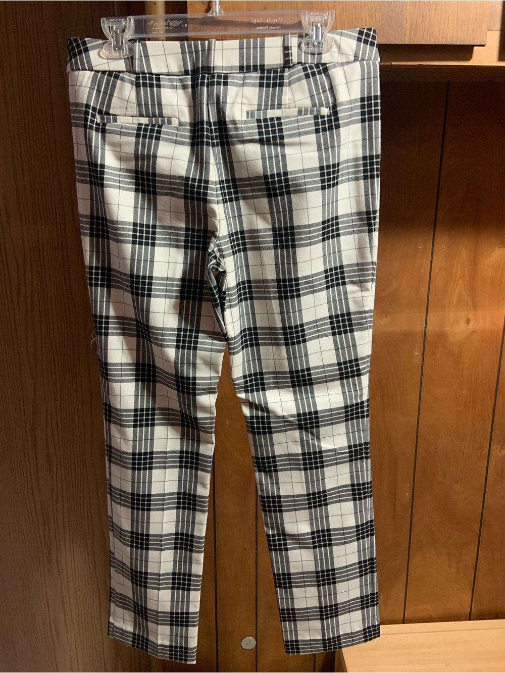 Worthington Black and White Plaid Straight Leg Pants